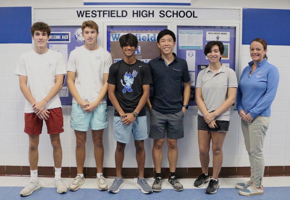 National Merit Semifinalists pose for picture with WHS  principal