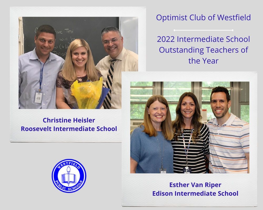 Graphic showing two photos with 2022 Optimist Club Award recipients 
