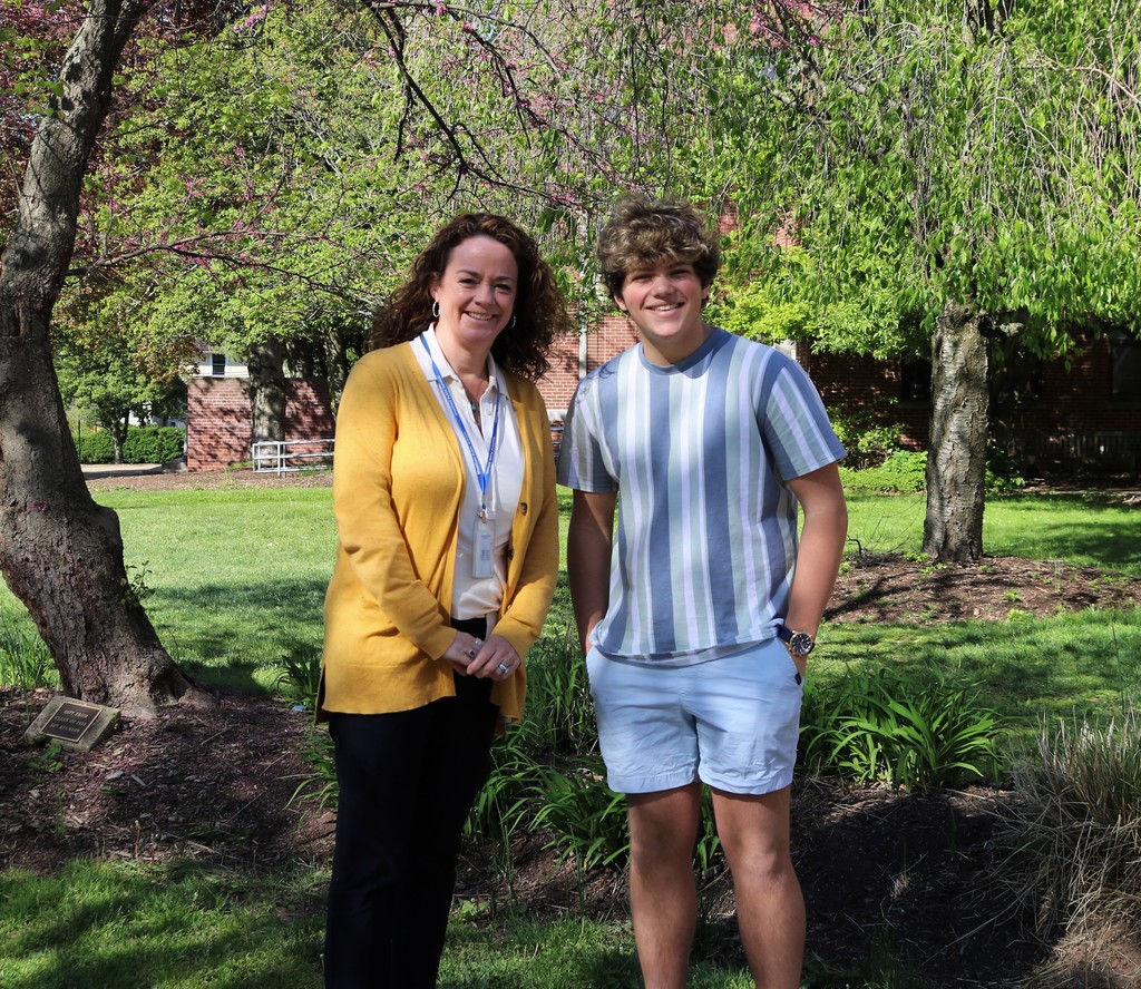 Photo of WHS student Skyler Lipkind pictured with principal Mary Asfendis