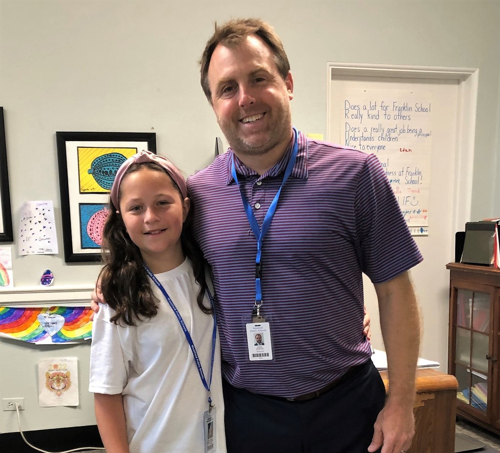 Student Principal for the Day poses with Franklin principal Dr. Paul Duncan