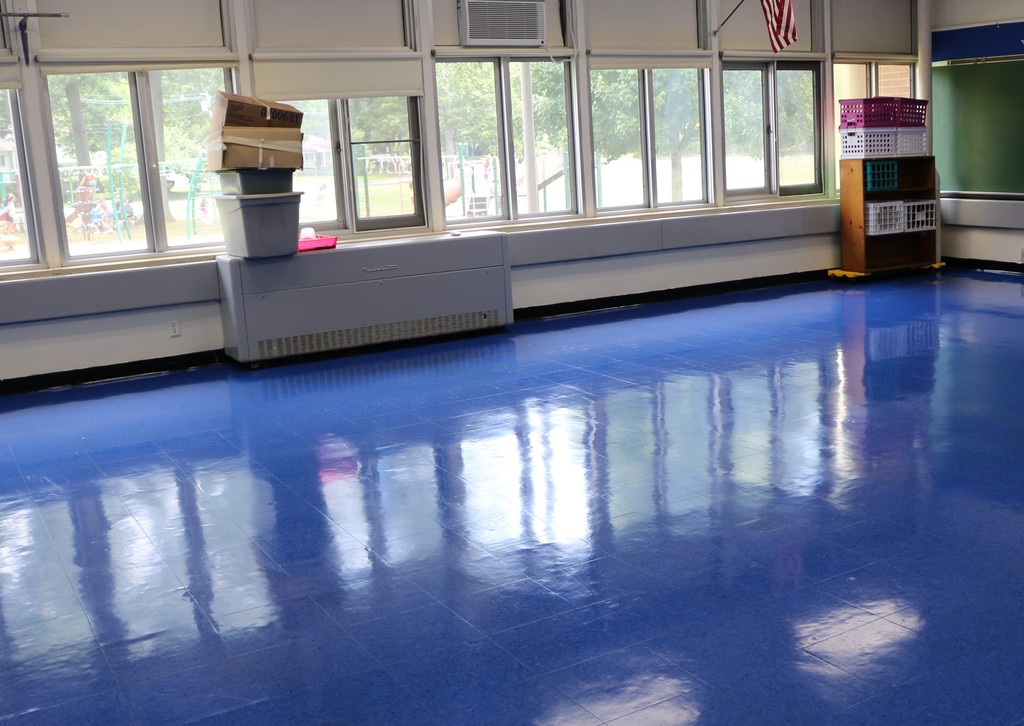 Classroom floor gleams