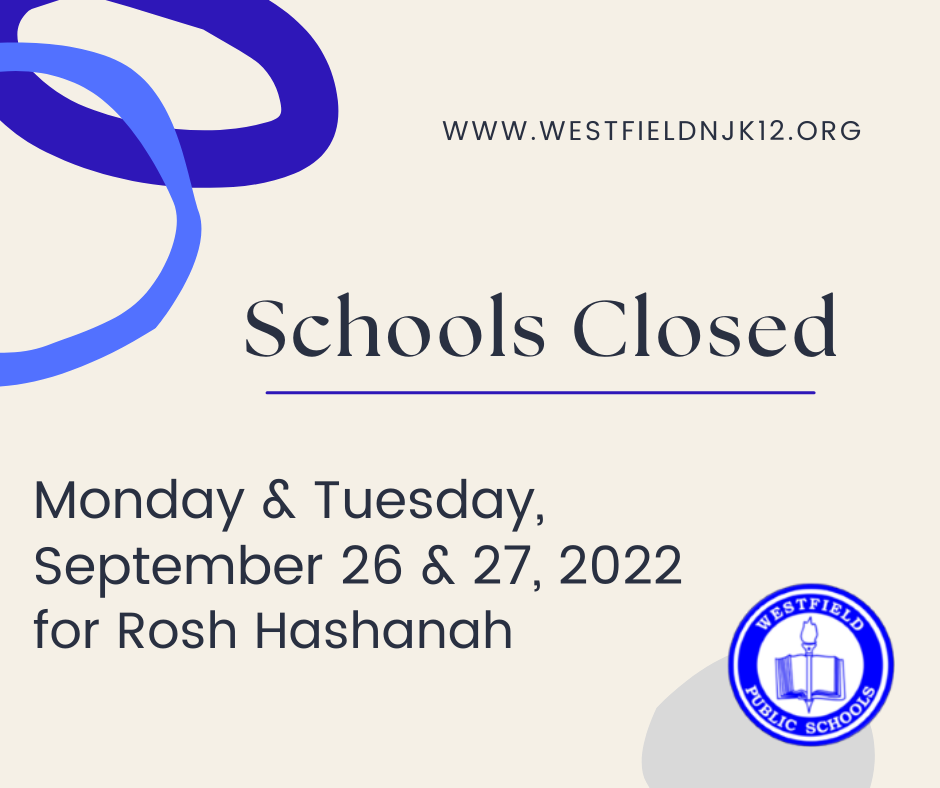 Graphic noting schools closed for Rosh Hashanah
