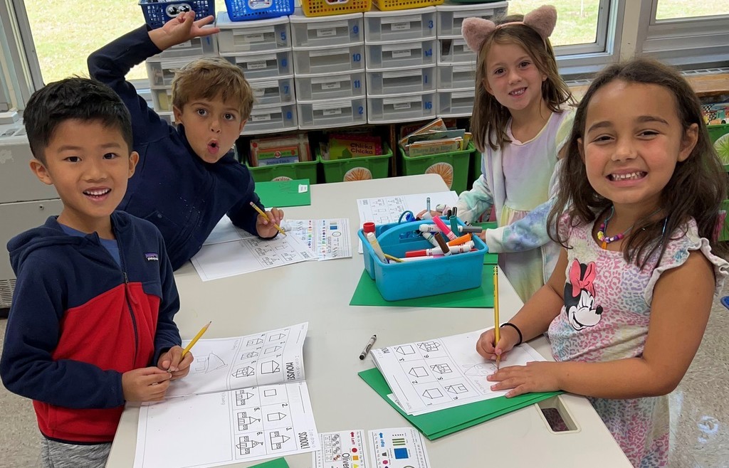 Washington 1st graders working on writing activity