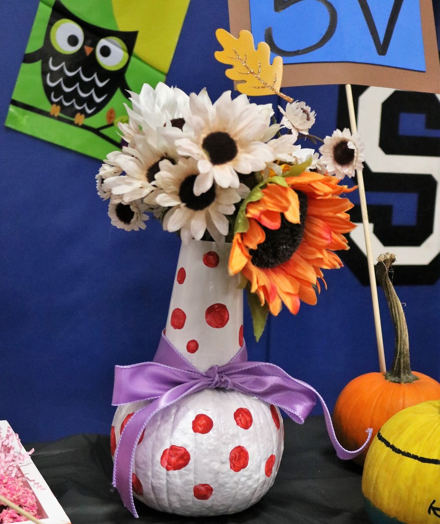 Pumpkin  designed as a flower vase.