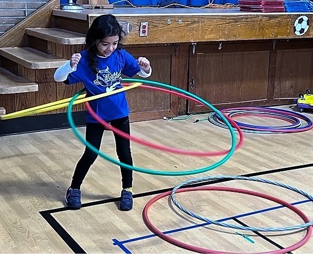 Jefferson student with hoola hoops