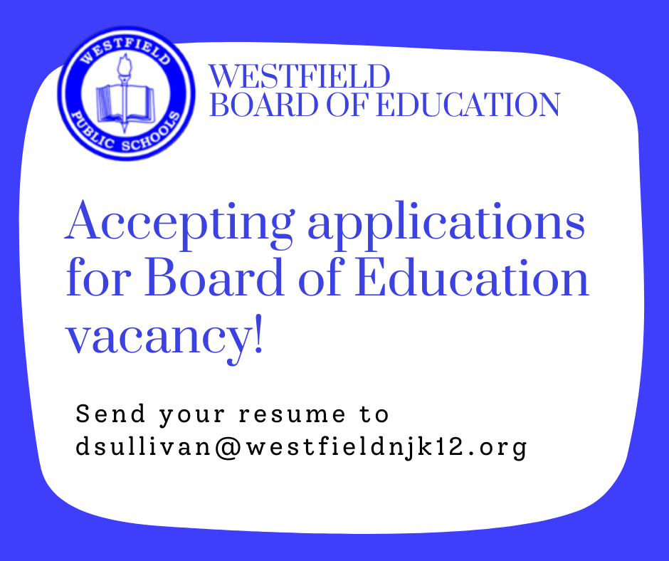 Graphic saying "Accepting Applications for Board of Education Vacancy"