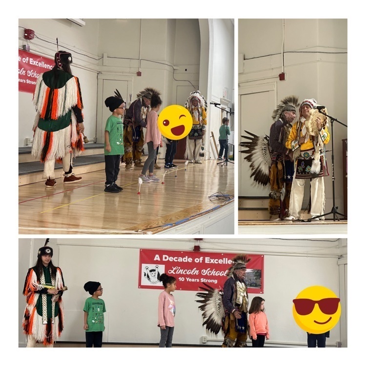 Lincoln students with Native American dancers