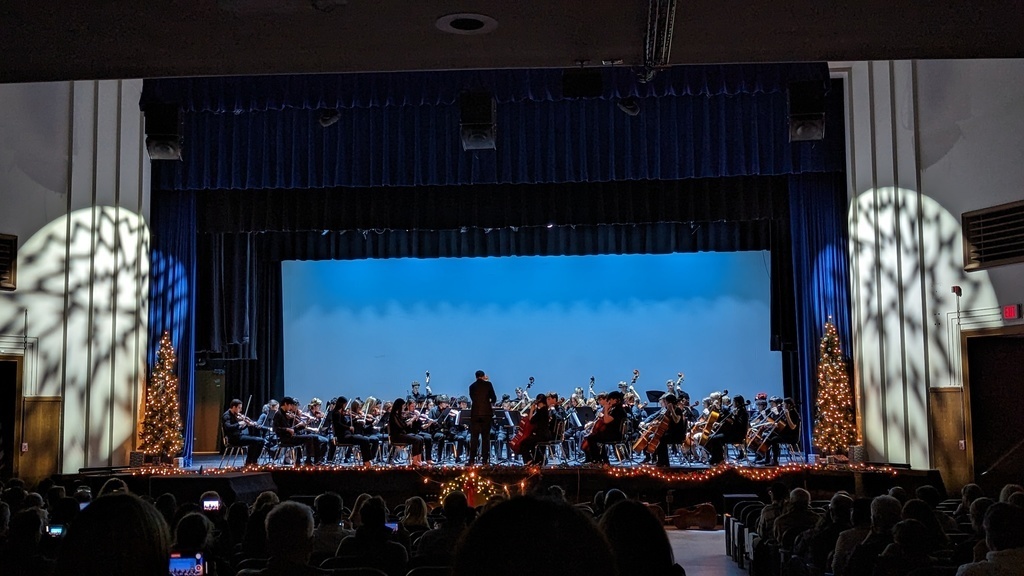 WHS Orchestra Director Craig Stanton conducts students during holiday concert