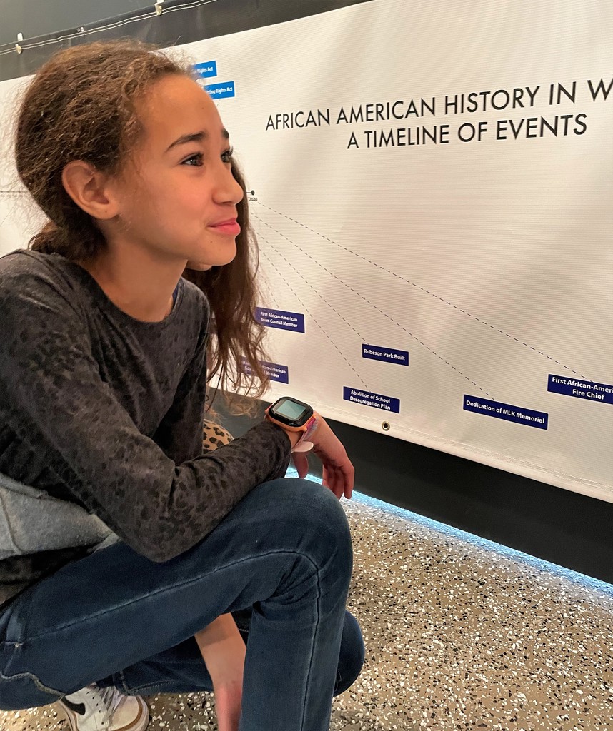 McKinley student rewiews African American History timeline