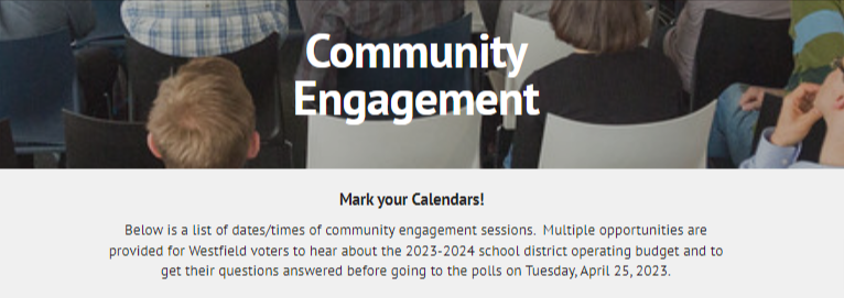 Screenshot of Community Engagement page