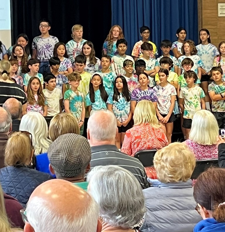 Jefferson Grade 5 chorus performs for grandparents and other special guests
