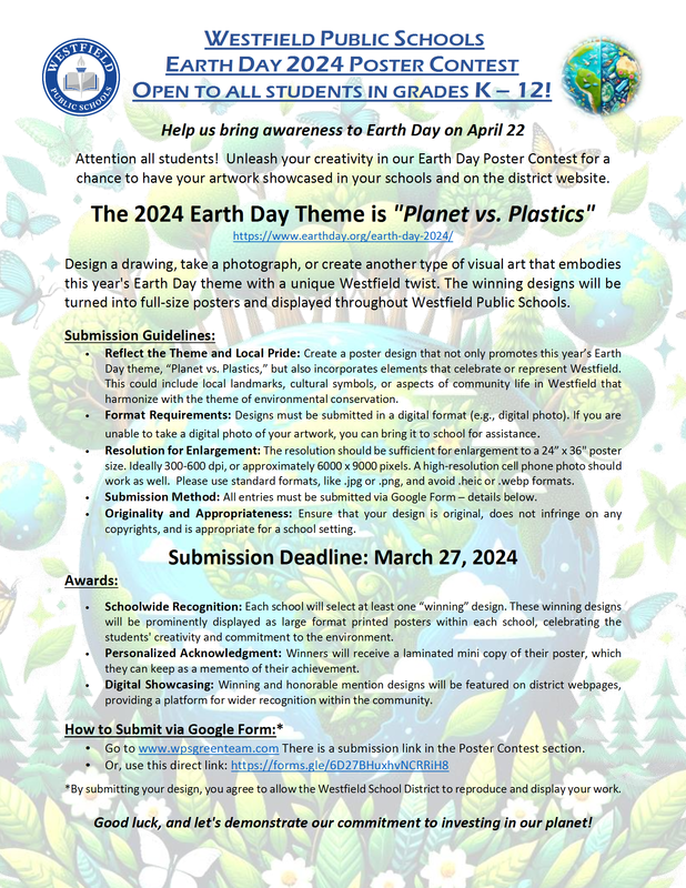 Graphic noting rules for Earth Day Poster Contest